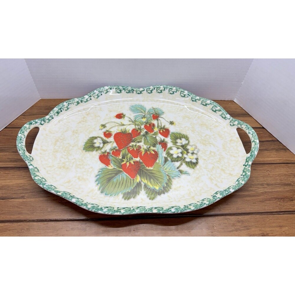 Vtg Garantito Per Alimenti Ceramica Due Torri Large Serving Platter 22” Italy